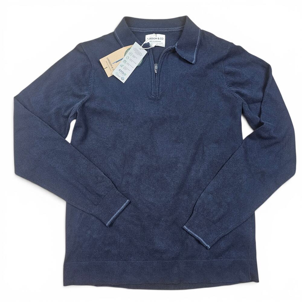 LARSSON & CO NWT 1/4 Zip Polo Sweater Men's S Recycled Sustainable Minimalist